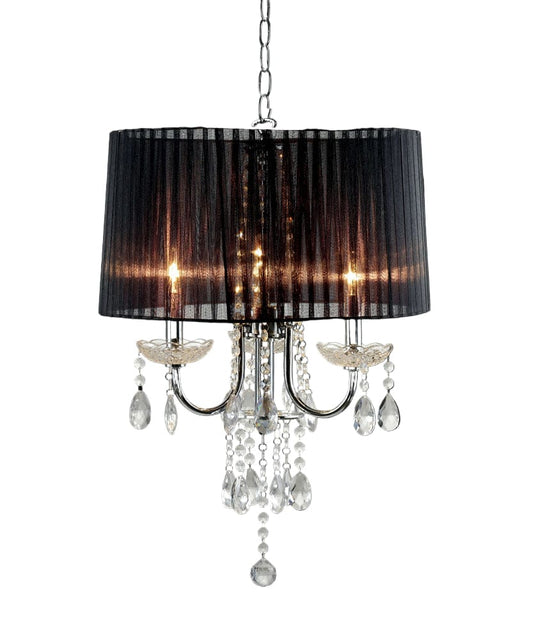 Furniture of America - Jada Ceiling Lamp in Chrome/Black - L76733BK-H View 1