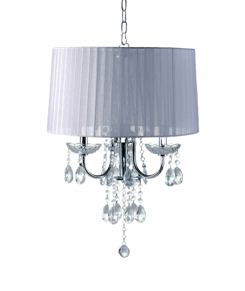 Furniture of America - Jada Ceiling Lamp in Chrome/White - L76733WH-H View 1