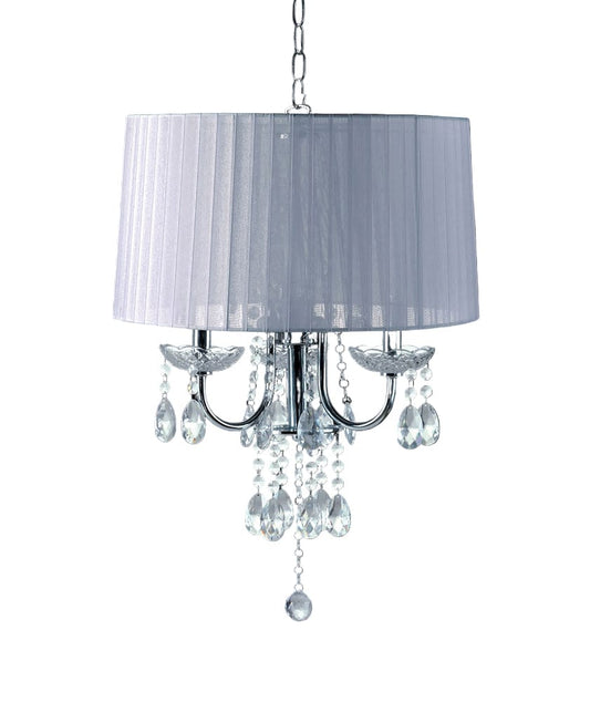 Furniture of America - Jada Ceiling Lamp in Chrome/White - L76733WH-H View 1