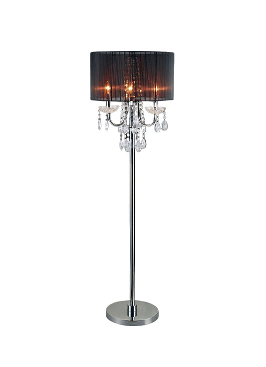 Furniture of America - Jada Floor Lamp in Chrome/Black - L76733BK-F View 1
