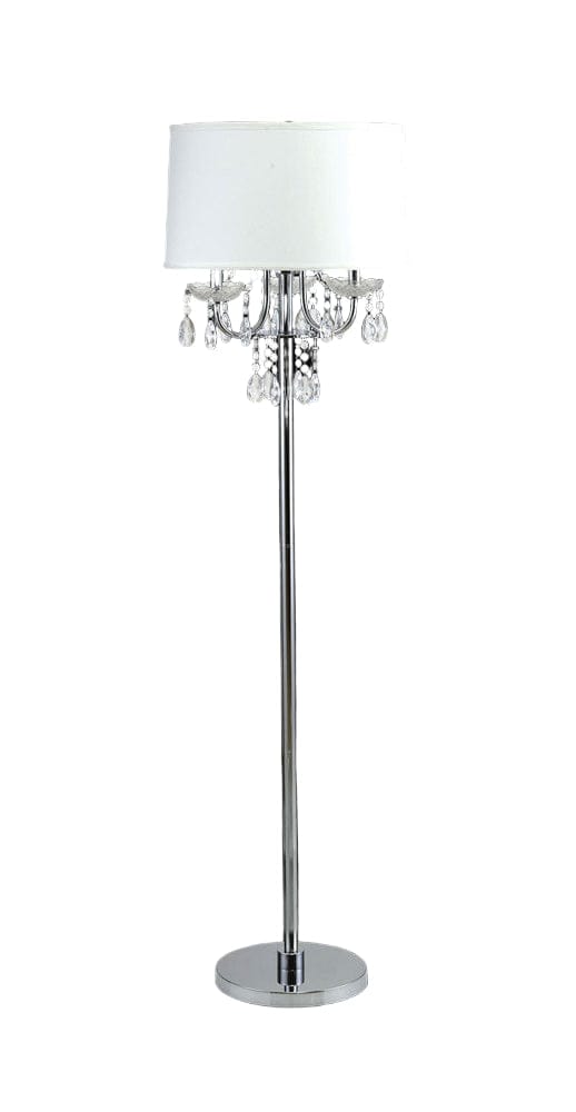 Furniture of America - Jada Floor Lamp in Chrome/White - L76733WH-F View 1