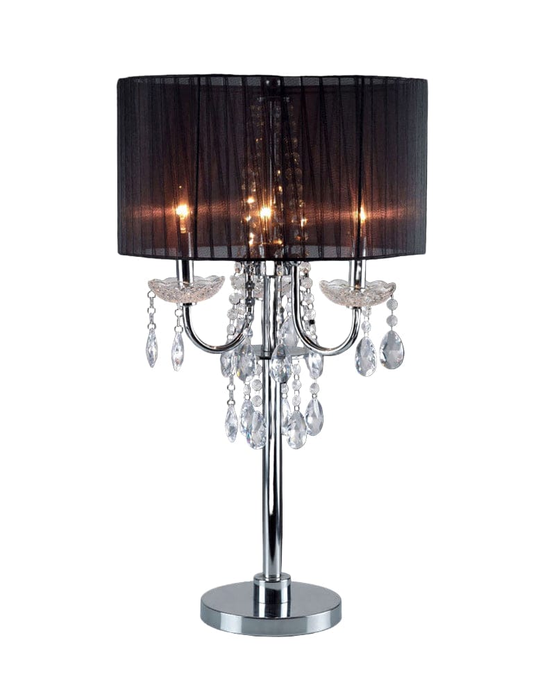 Furniture of America - Jada Table Lamp in Chrome/Black - L76733BK-T View 1