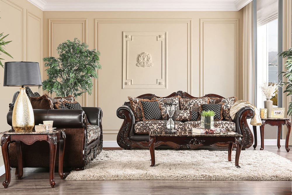 Furniture of America - Jamael Sofa + Loveseat in Brown/Espresso - SM6405-2PC View 1