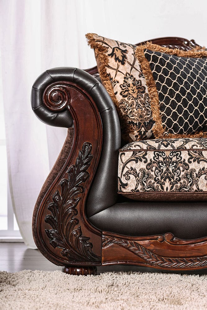 Furniture of America - Jamael Sofa + Loveseat in Brown/Espresso - SM6405-2PC View 3