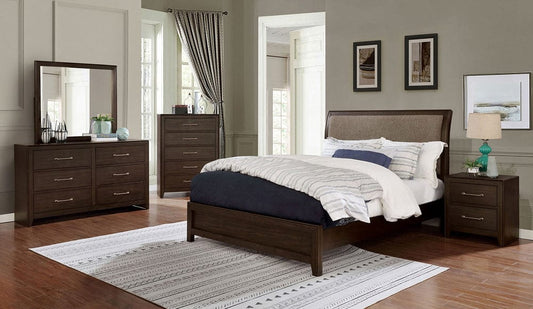 Furniture of America - Jamie 5 Pc. Queen Bedroom Set w/ Chest in Walnut/Light Brown - FOA7917Q-5PC-CHEST View 1