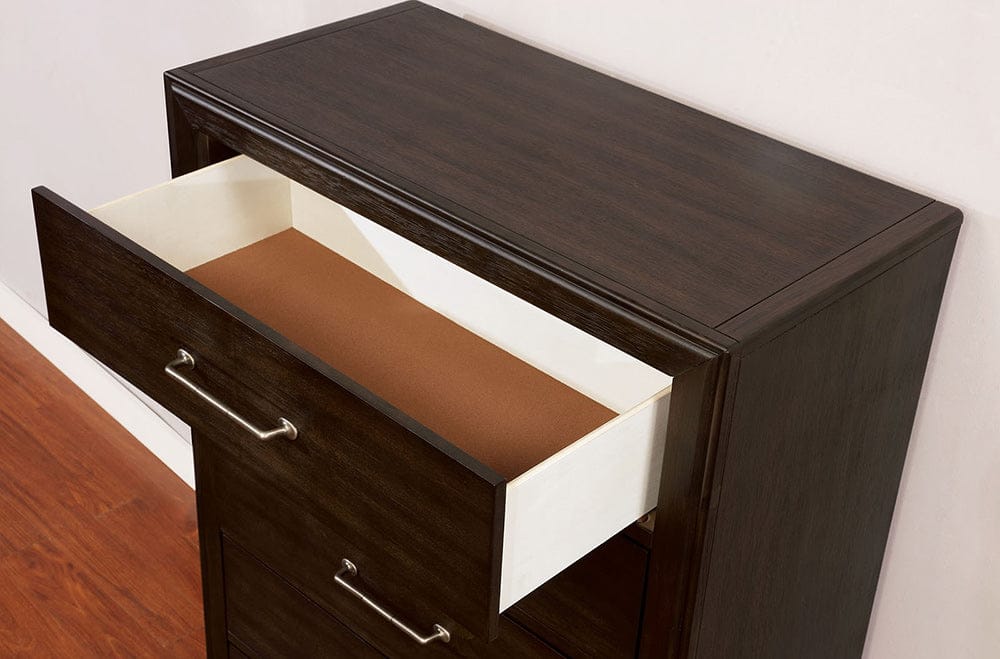 Furniture of America - Jamie 5 Pc. Queen Bedroom Set w/ Chest in Walnut/Light Brown - FOA7917Q-5PC-CHEST View 2