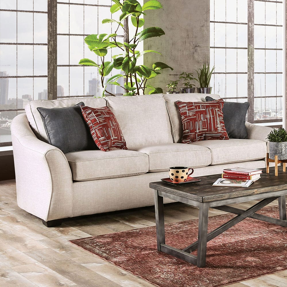 Furniture of America - Jarrow Sofa in Ivory - SM8003-SF View 1