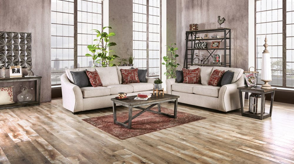 Furniture of America - Jarrow Sofa + Loveseat in Ivory - SM8003-2PC View 1