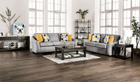 Furniture of America - Jarrow Sofa + Loveseat in Light Gray - SM8001-2PC View 1