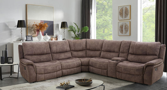 Furniture of America - Jerominus Sectional in Dark Brown - CM9912DB-SECT View 1