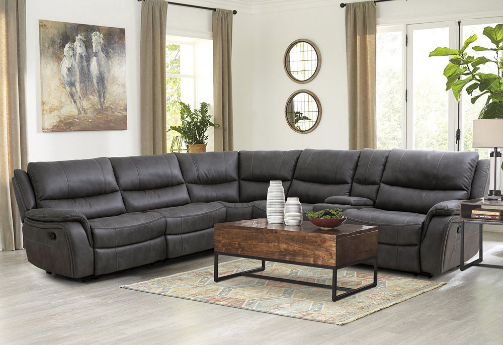 Furniture of America - Jerominus Sectional in Dark Gray - CM9912DG-SECT View 1