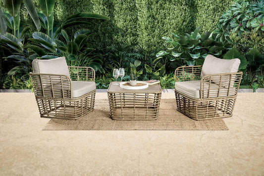 Furniture of America - Johari 3 Pc. Conversation Set in Natural/Beige - FM80016NT-3PC View 1