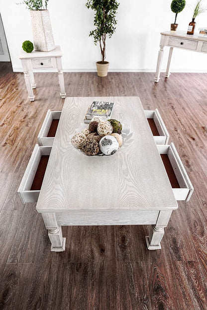 Furniture of America - Joliet Sofa Table in Antique White - CM4089S View 3