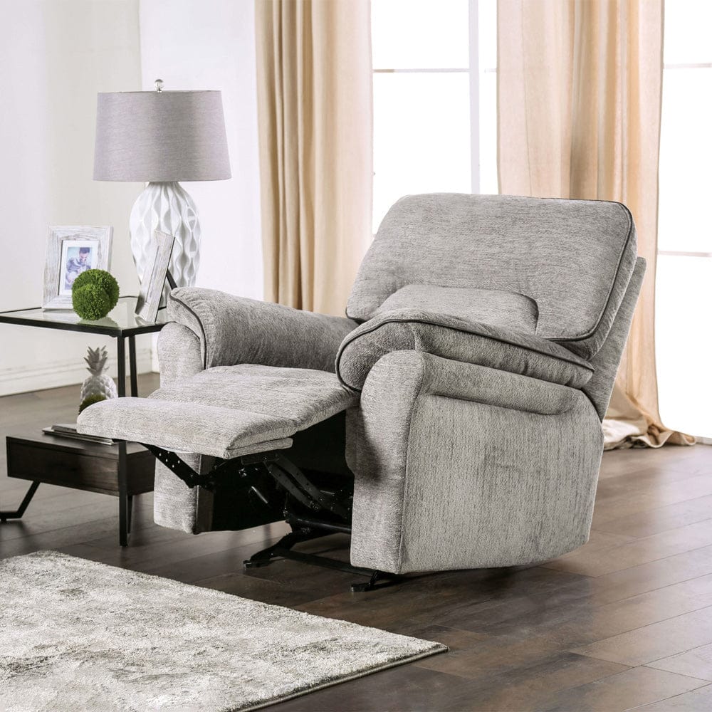 Furniture of America - Josias Glider Recliner in Light Gray Fabric - CM9908DV-CH View 1