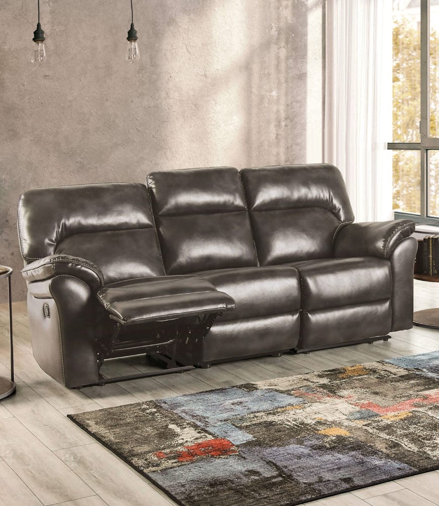 Furniture of America - Josias Sofa in Dark Gray Leatherette - CM9908DG-SF-PK View 1