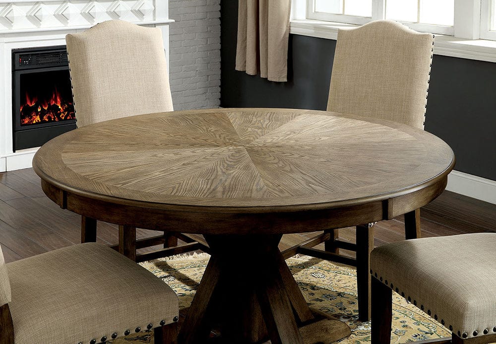 Furniture of America - Julia Round Dining Table in Light Oak - CM3014RT View 3