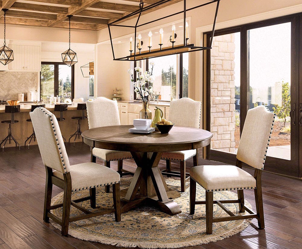 Furniture of America - Julia Round Dining Table in Light Oak - CM3014RT View 4