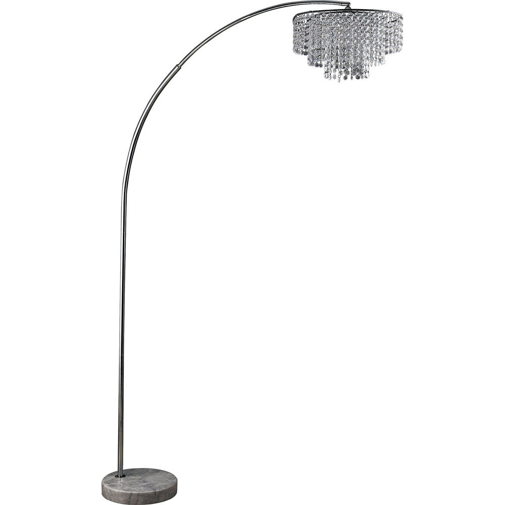 Furniture of America - Julie 62"H Crystal Chrome Arch Lamp in Chrome - L76938SN View 1