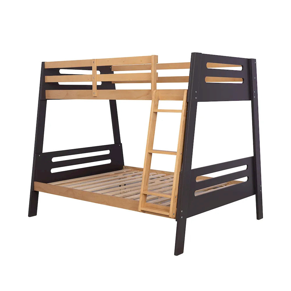 Furniture of America - Kallen - Twin/Full Bunk Bed W/ 6" Mattresses, Mauve/Oak - FM-BK206A-TF-BED+M6 view 3