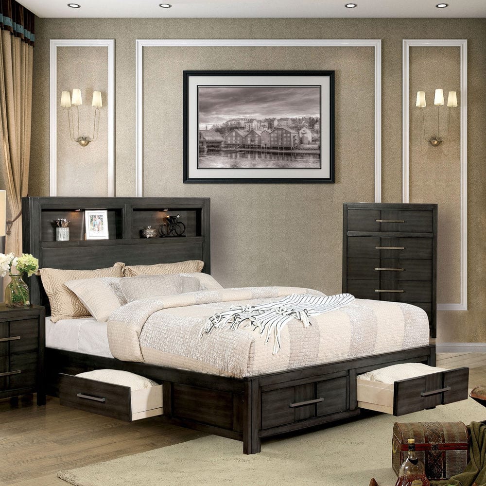 Furniture of America - Karla E.King Bed in Gray - CM7500GY-EK-BED View 1