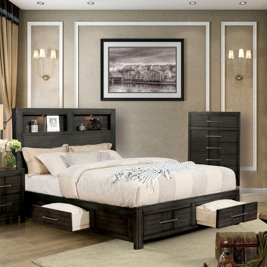 Furniture of America - Karla E.King Bed in Gray - CM7500GY-EK-BED View 1