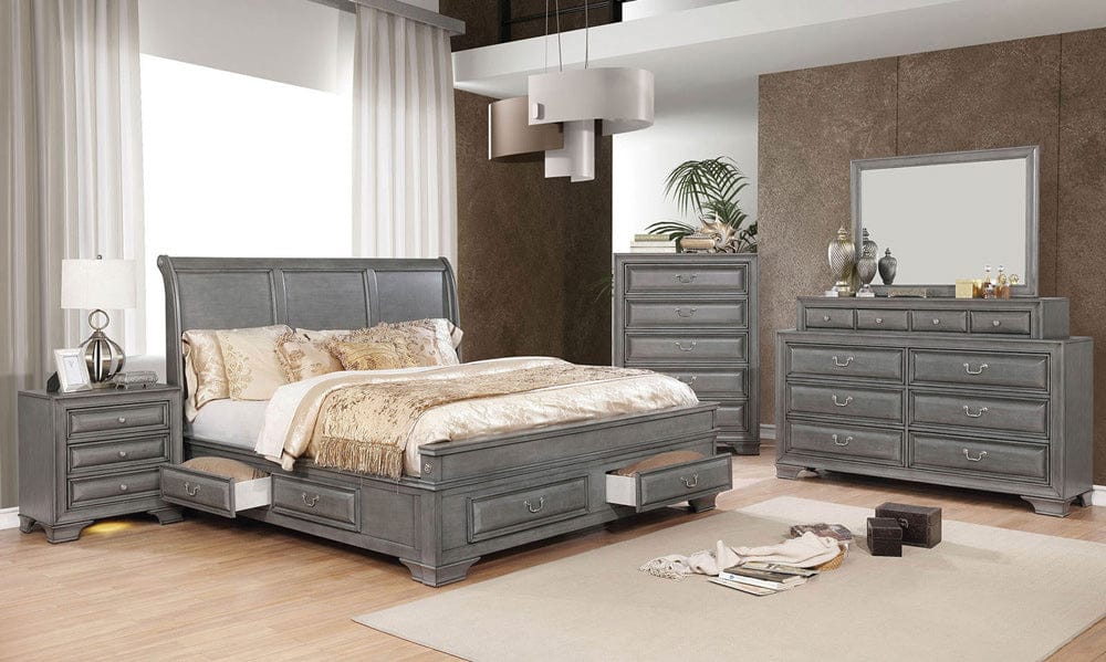 Furniture of America - Katherine 5 Pc. Queen Bedroom Set w/ Chest in Gray - CM7302GY-Q-5PC-CHEST View 1