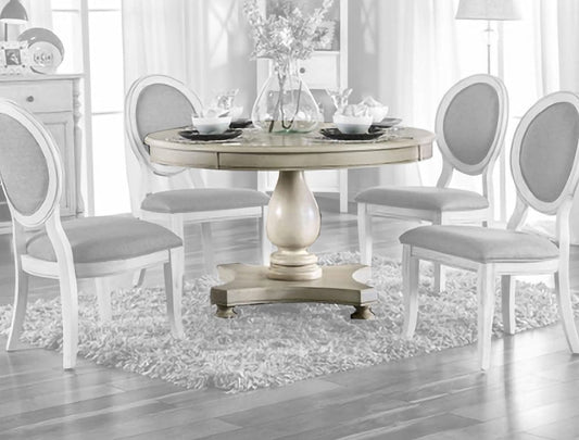 Furniture of America - Kathryn Round Dining Table in Antique White - CM3872WH-RT-TABLE View 1
