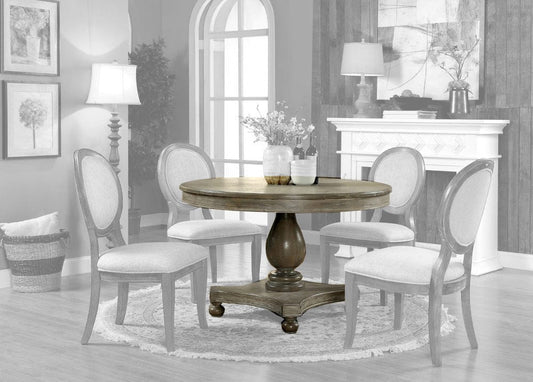 Furniture of America - Kathryn Round Dining Table in Rustic Dark Oak - CM3872RT-TABLE View 1