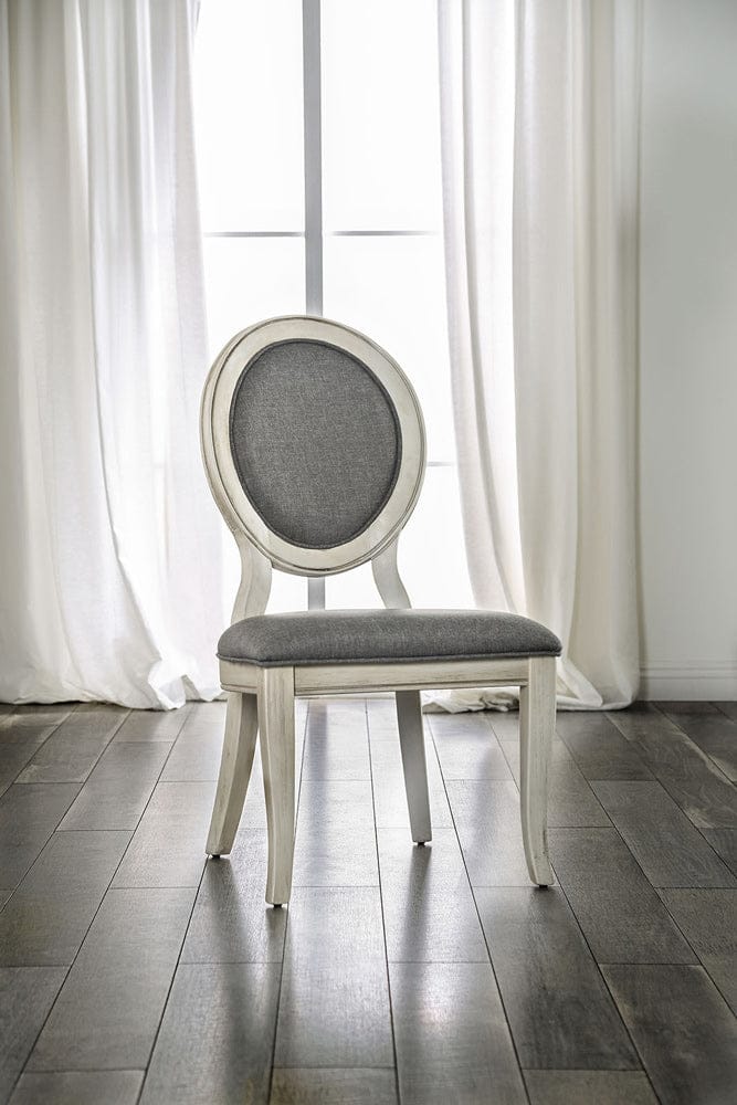 Furniture of America - Kathryn Side Chair in Antique White/Gray - CM3872WH-SC-2PK View 1