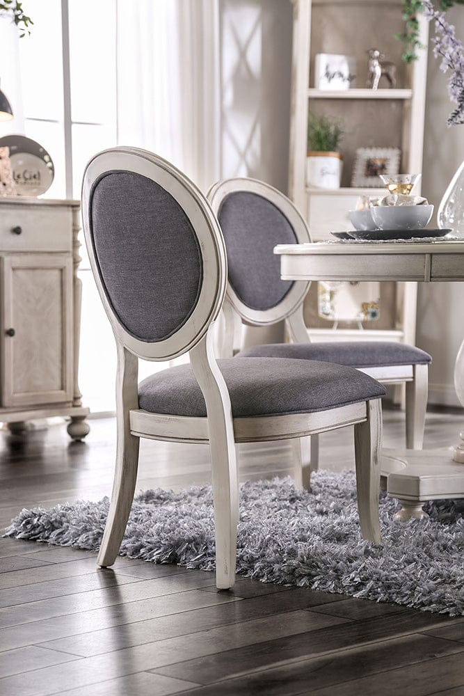 Furniture of America - Kathryn Side Chair in Antique White/Gray - CM3872WH-SC-2PK View 5