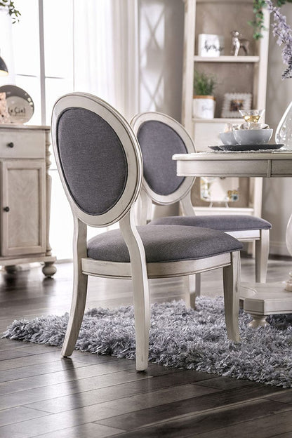 Furniture of America - Kathryn Side Chair in Antique White/Gray - CM3872WH-SC-2PK View 5