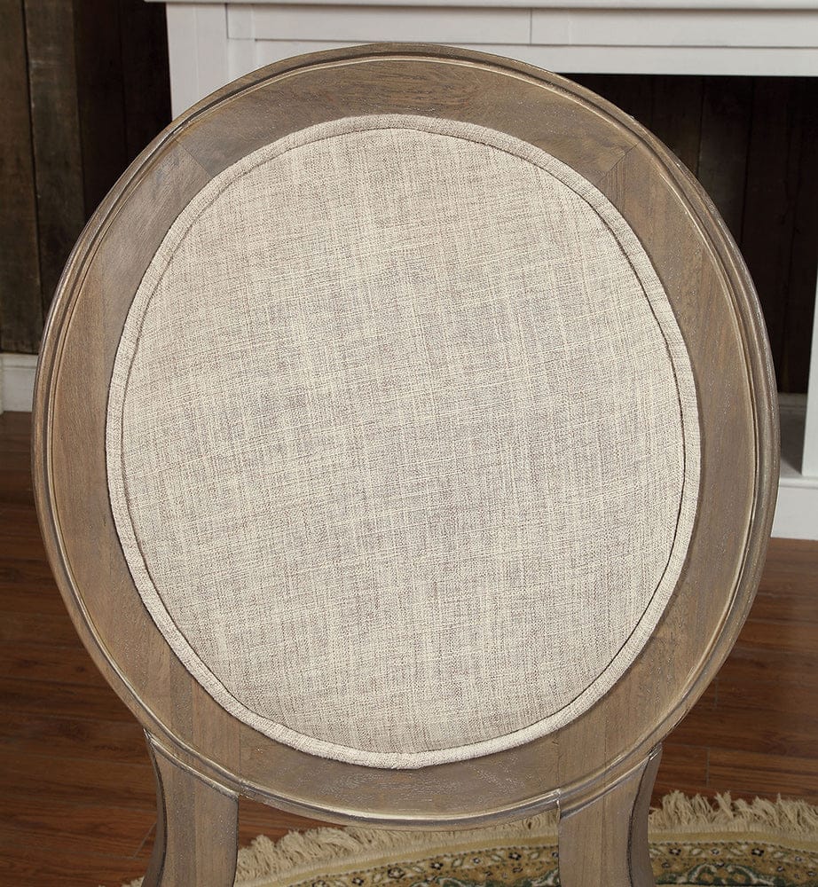 Furniture of America - Kathryn Side Chair in Rustic Oak/Beige - CM3872SC-2PK View 2