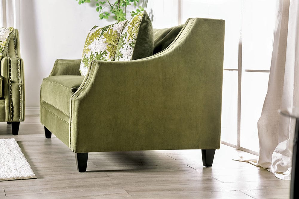 Furniture of America - Kaye Sofa + Loveseat in Green - SM2684-2PC View 8