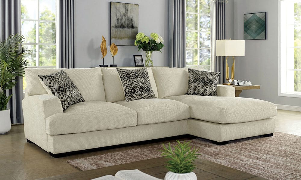 Furniture of America - Kaylee L-Shaped Sectional, Right Chaise in Beige - CM6587BG-SECT-L-R View 1