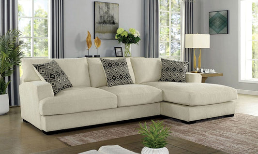 Furniture of America - Kaylee L-Shaped Sectional, Right Chaise in Beige - CM6587BG-SECT-L-R View 1