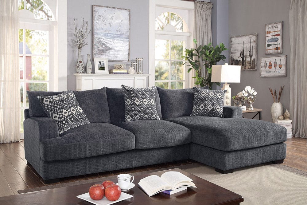 Furniture of America - Kaylee L-Shaped Sectional, Right Chaise in Gray - CM6587-SECT-L-R View 1