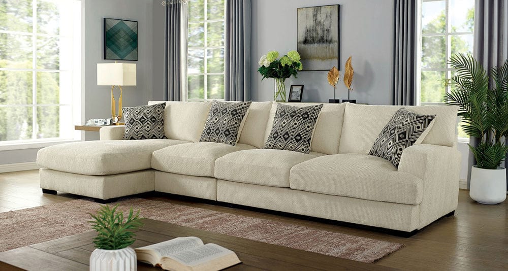 Furniture of America - Kaylee Large L-Shaped Sectional in Beige - CM6587BG-SECT-LL View 1