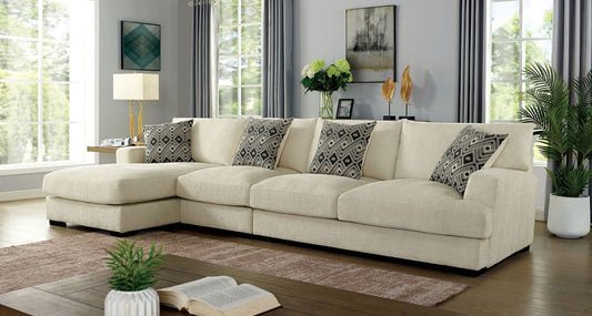Furniture of America - Kaylee Large L-Shaped Sectional in Beige - CM6587BG-SECT-LL View 1