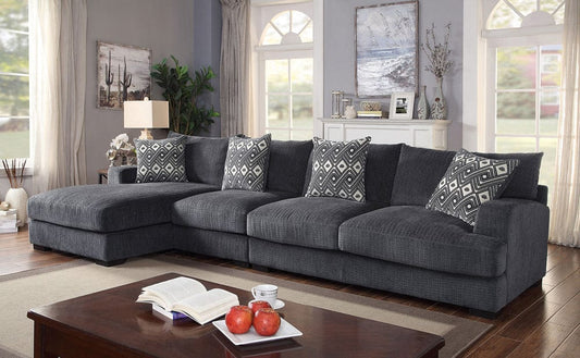 Furniture of America - Kaylee Large L-Shaped Sectional in Gray - CM6587-SECT-LL View 1