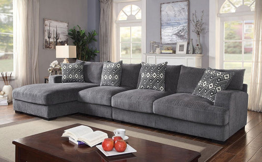 Furniture of America - Kaylee Large L-Shaped Sectional, Right Chaise in Gray - CM6587-SECT-LL-R View 1