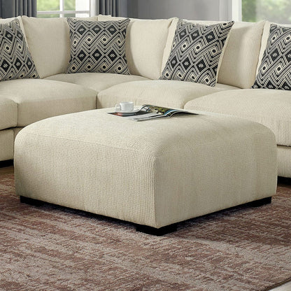 Furniture of America - Kaylee U-Shaped Sectional + Ottoman, Right Chaise in Beige - CM6587BG-SECT-R+OT View 2