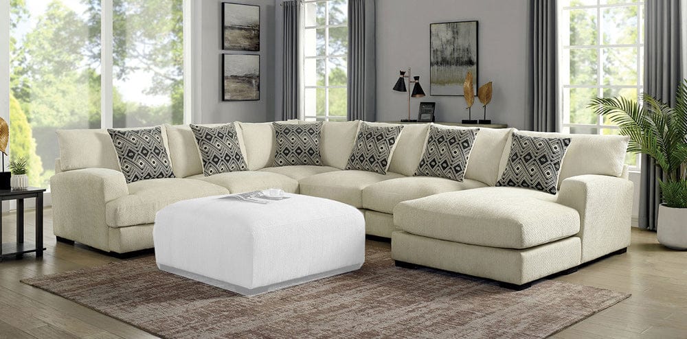 Furniture of America - Kaylee U-Shaped Sectional, Right Chaise in Beige - CM6587BG-SECT-R View 1