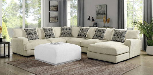 Furniture of America - Kaylee U-Shaped Sectional, Right Chaise in Beige - CM6587BG-SECT-R View 1