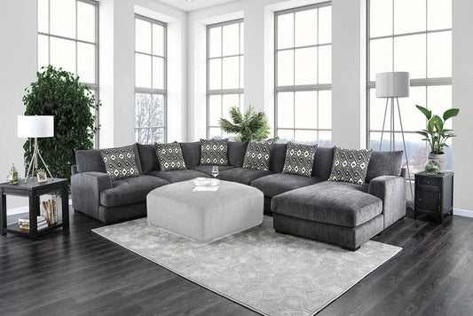 Furniture of America - Kaylee U-Shaped Sectional, Right Chaise in Gray - CM6587-SECT-R View 1
