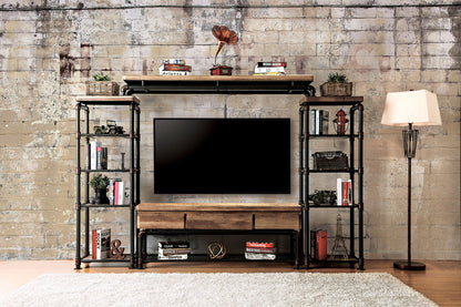 Furniture of America - Kebbyll 4 Pc. Set (TV + 2 PC + BR) in Antique Black/Natural Tone - CM5913-TV-4PC View 1