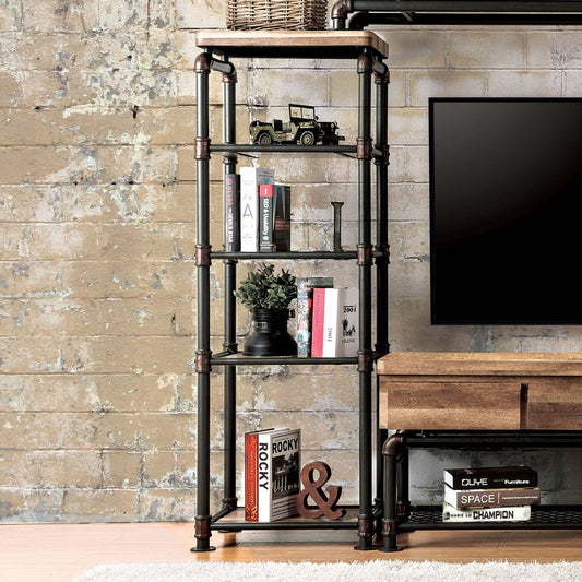 Furniture of America - Kebbyll Pier Cabinet in Antique Black/Natural Tone - CM5913-PC View 1