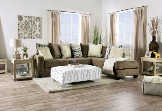 Furniture of America - Kempston Sectional in Brown - SM5155-SECT View 1