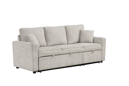 Furniture of America - Kendal Sleeper Sofa Sectional w/ Cupholder in Beige - FM6965BG-SF-PK View 6