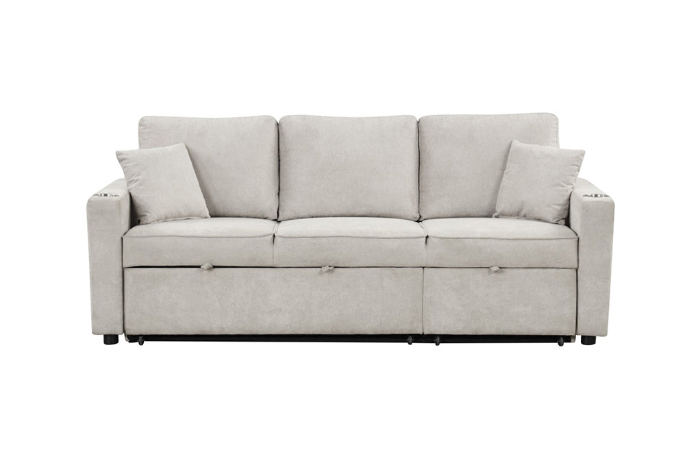 Furniture of America - Kendal Sleeper Sofa Sectional w/ Cupholder in Beige - FM6965BG-SF-PK View 7