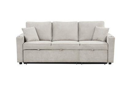 Furniture of America - Kendal Sleeper Sofa Sectional w/ Cupholder in Beige - FM6965BG-SF-PK View 7